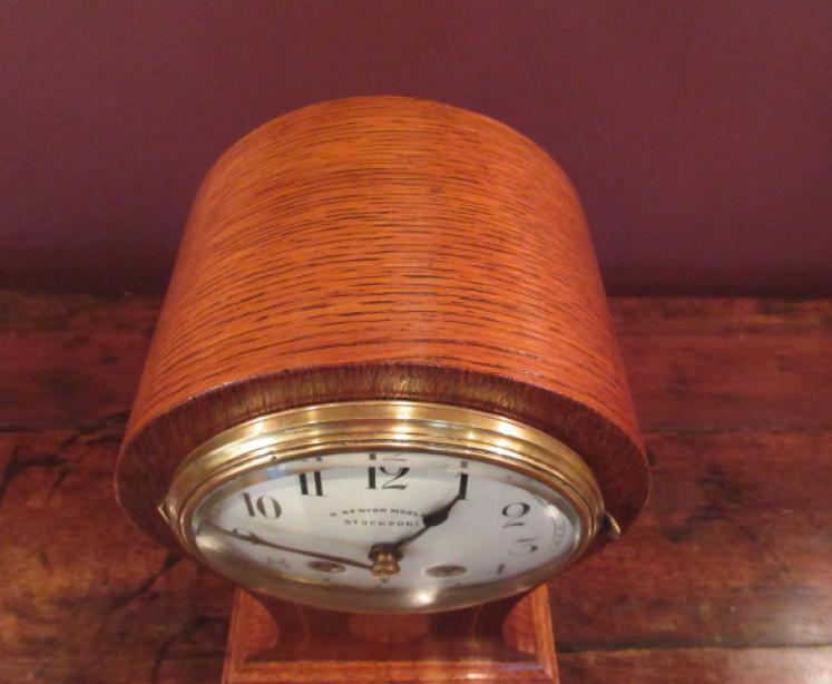 Edwardian Period Sheraton Inlaid Striking Mantel Clock - Image 4