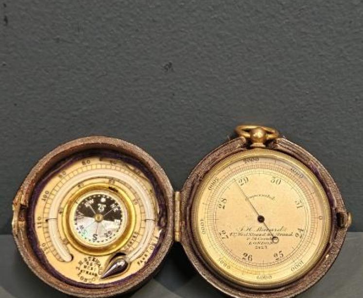 Victorian Pocket Barometer and Compass Combination - Image 1