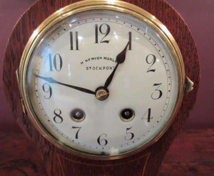 Edwardian Period Sheraton Inlaid Striking Mantel Clock - Image 5