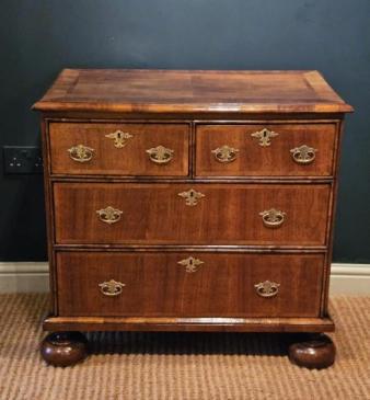 Small William and Mary Walnut Chest
