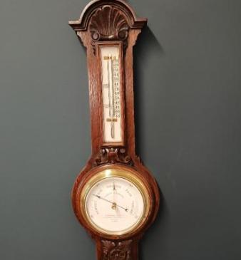 Small Victorian Negretti & Zambra Banjo Barometer