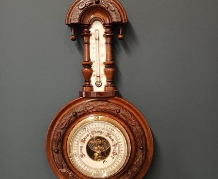 Victorian Walnut Pendant Banjo Barometer - Image 1