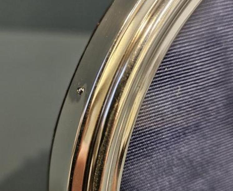 Edwardian Circular Ribbon Crest Silver Photo Frame - Image 4