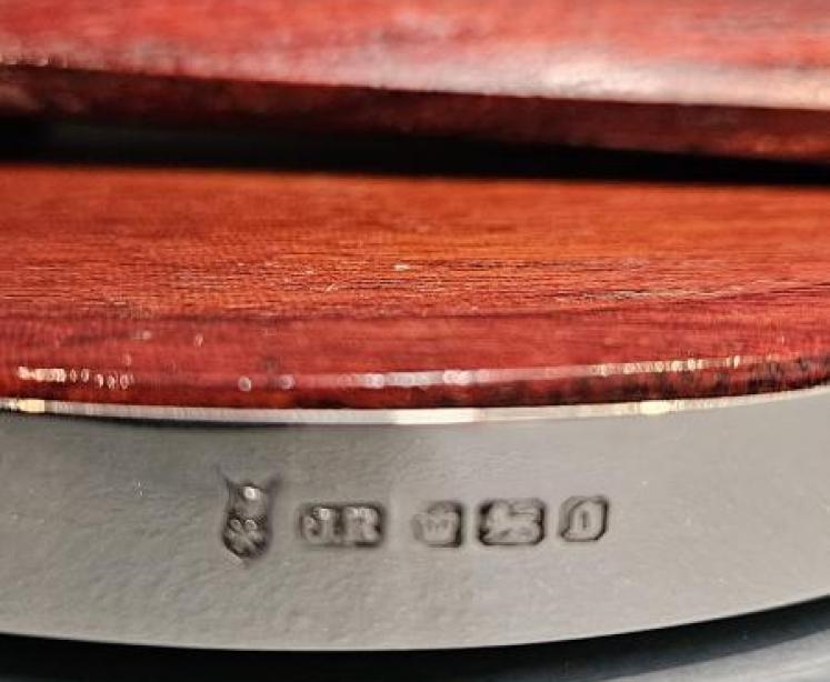 Edwardian Circular Ribbon Crest Silver Photo Frame - Image 5