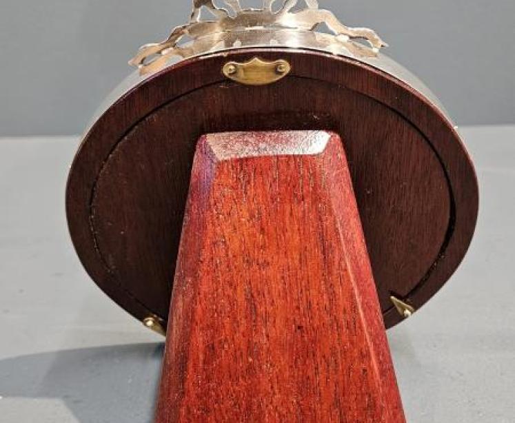 Edwardian Circular Ribbon Crest Silver Photo Frame - Image 6