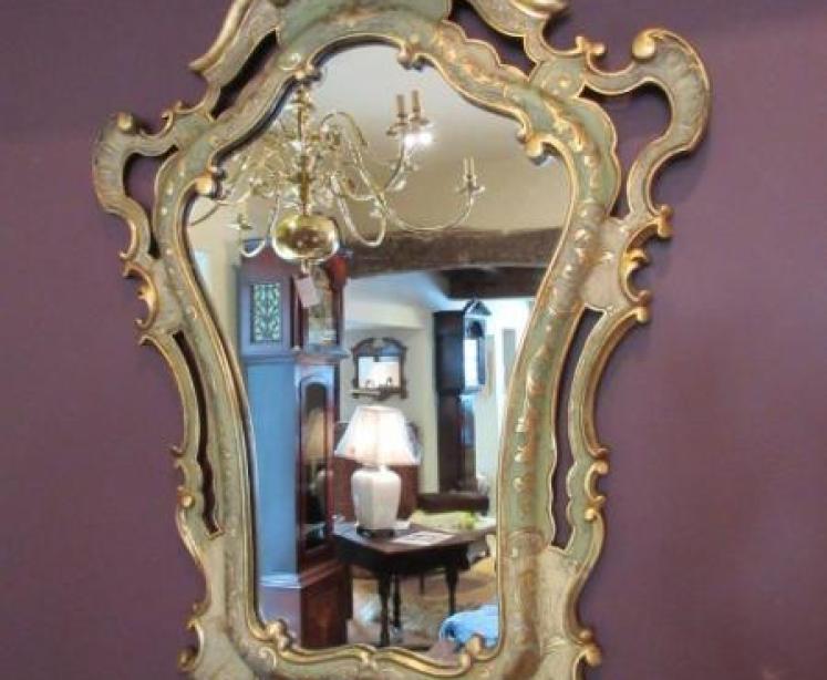 Edwardian Timber & Plaster Gilt Rococo Wall Mirror - Image 1