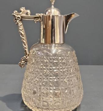 Victorian Silver and Crystal Claret Jug