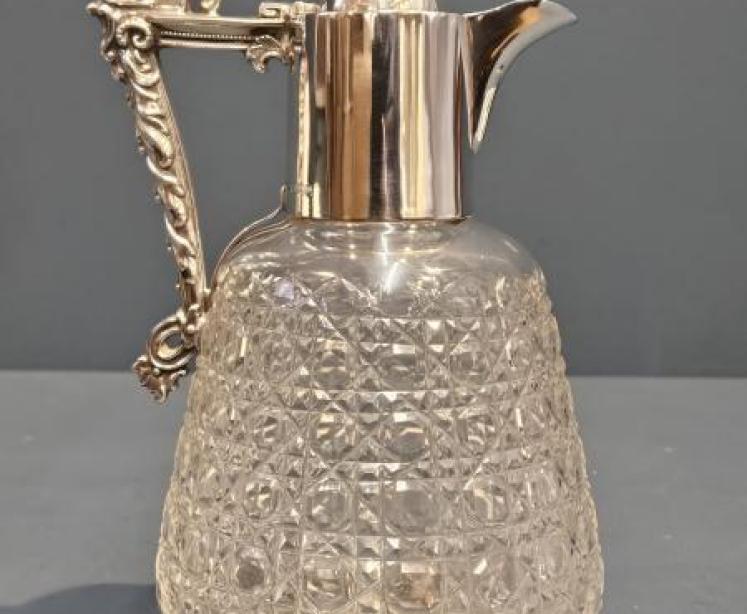Victorian Silver and Crystal Claret Jug - Image 1