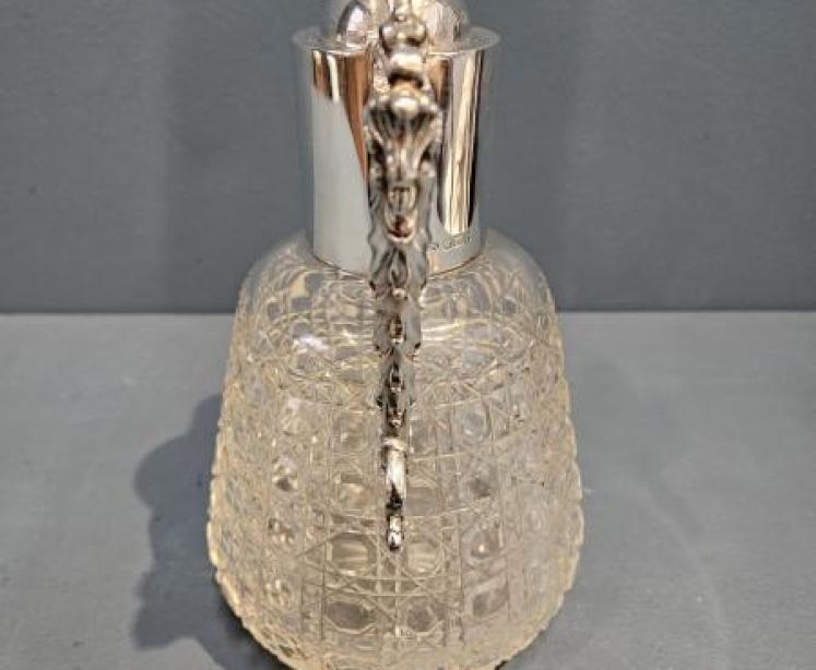 Victorian Silver and Crystal Claret Jug - Image 4