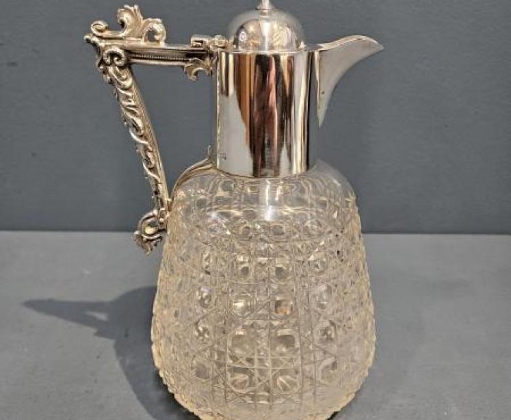 Victorian Silver and Crystal Claret Jug - Image 6
