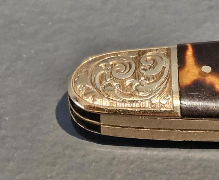 Victorian 9ct Gold and Tortoise Shell Pen Knife  - Image 2