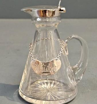 Hukin & Heath Silver Mounted Noggin and Label