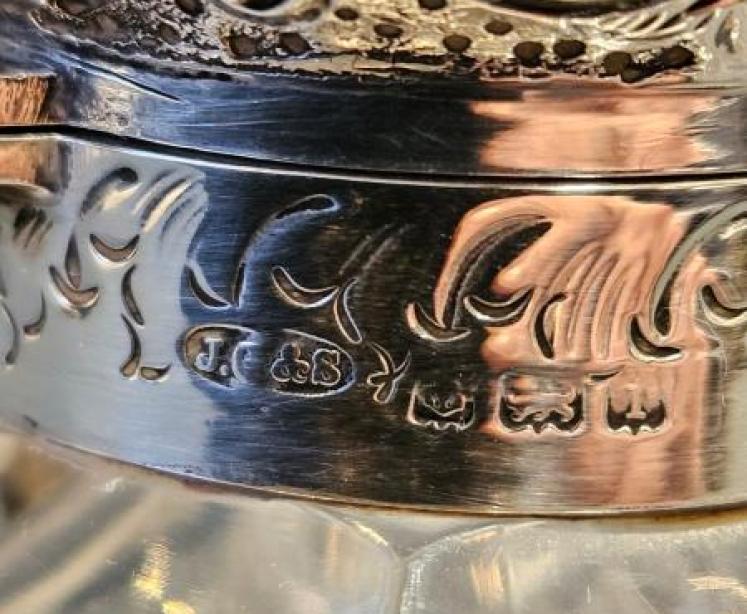 Large Edwardian Silver and Crystal Scent Bottle - Image 3