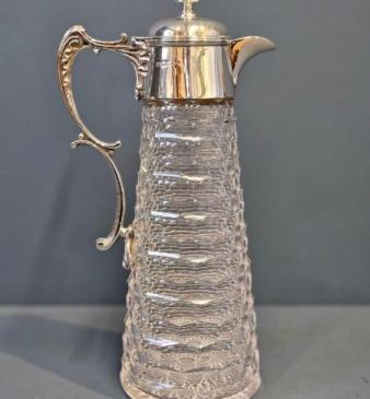 Edwardian Silver and Crystal Claret Jug