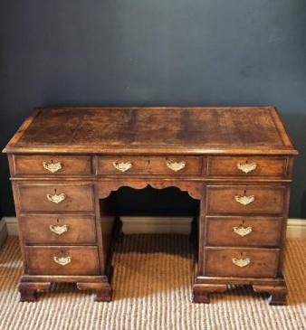 Victorian Walnut Pedestal Desk 