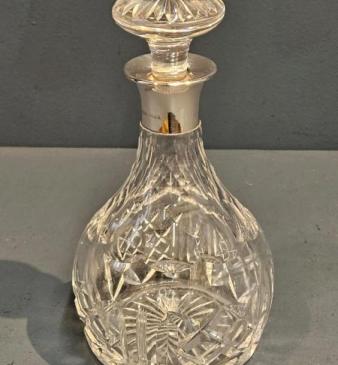 Hukin & Heath Silver Collar Crystal Decanter