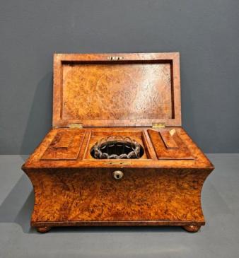Superb Regency Pollard Oak Tea Caddy