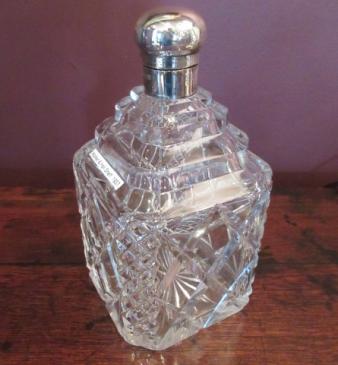 George V Period Silver Crystal Cut Glass Decanter