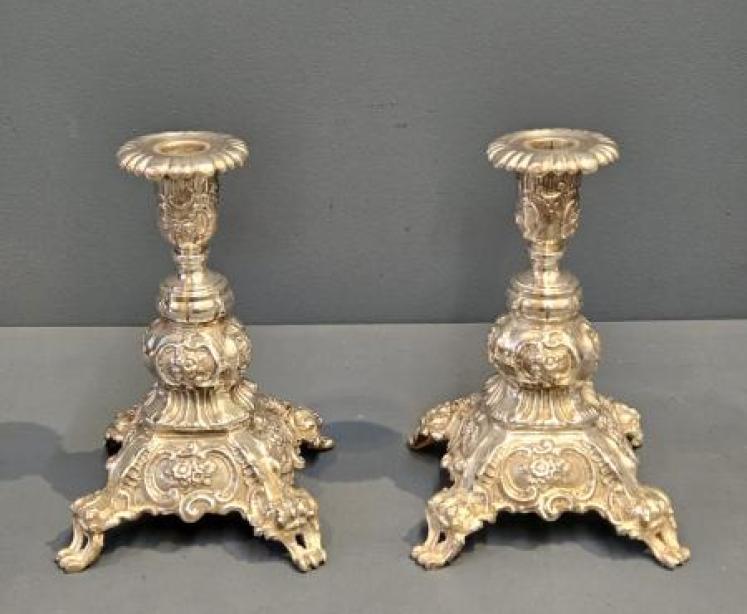 Pair of Large Victorian Silver Plated Candelabra - Image 4
