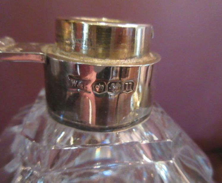 George V Period Silver Crystal Cut Glass Decanter - Image 3