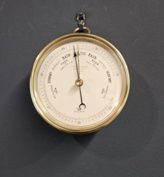 Victorian Brass Cased Marine Barometer