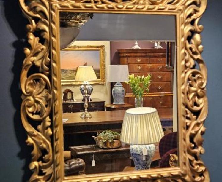Victorian Timber Gilt Florentine Mirror - Image 1
