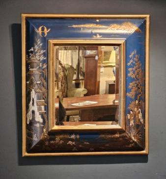 1920's Blue Chinoiserie Mirror