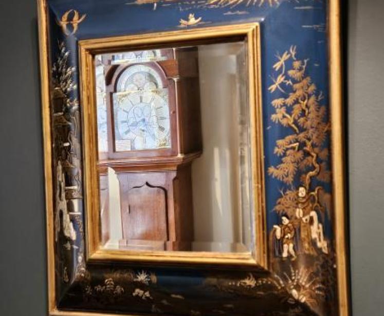 1920's Blue Chinoiserie Mirror - Image 6