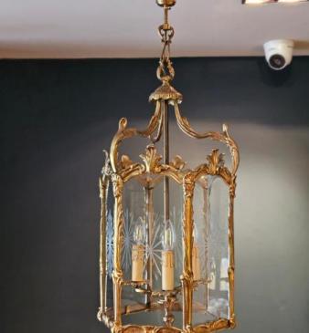 Gilt Brass Octagonal Lantern