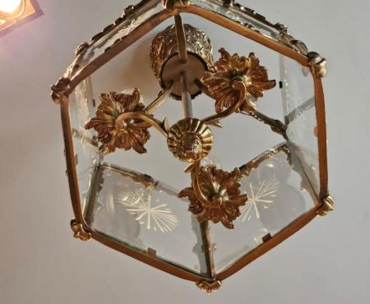 Gilt Brass Octagonal Lantern - Image 5