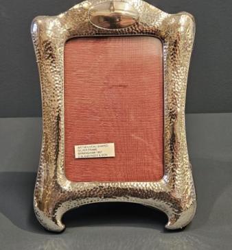 Edwardian Art Nouveau Planished Silver Photo Frame