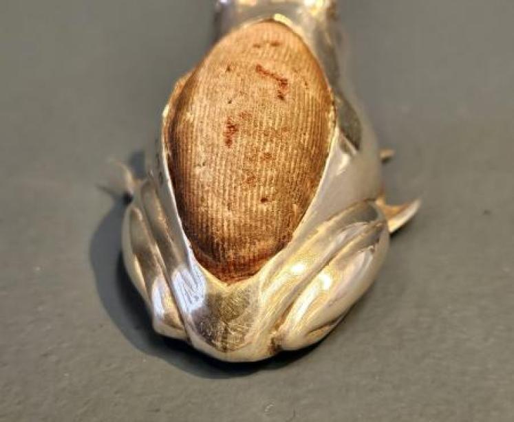 Edwardian Silver Frog Pin Cushion - Image 6