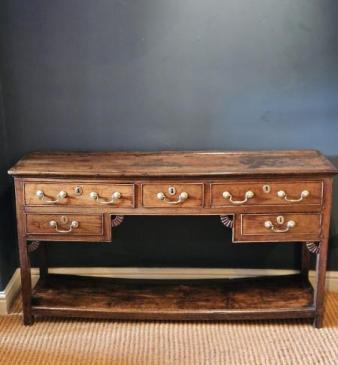 George III Oak Open Pot Board Dresser