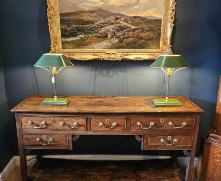 George III Oak Open Pot Board Dresser - Image 6