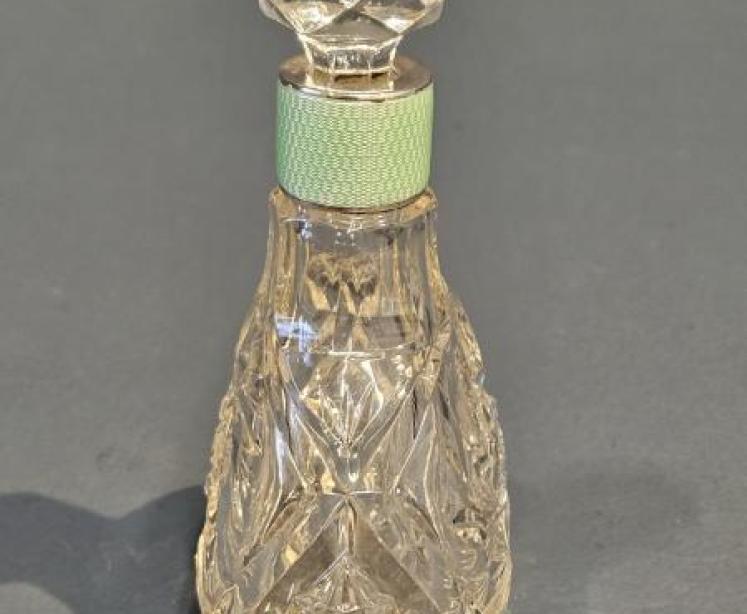 Silver and Engine Turned Enamel Collar Scent Bottle - Image 2