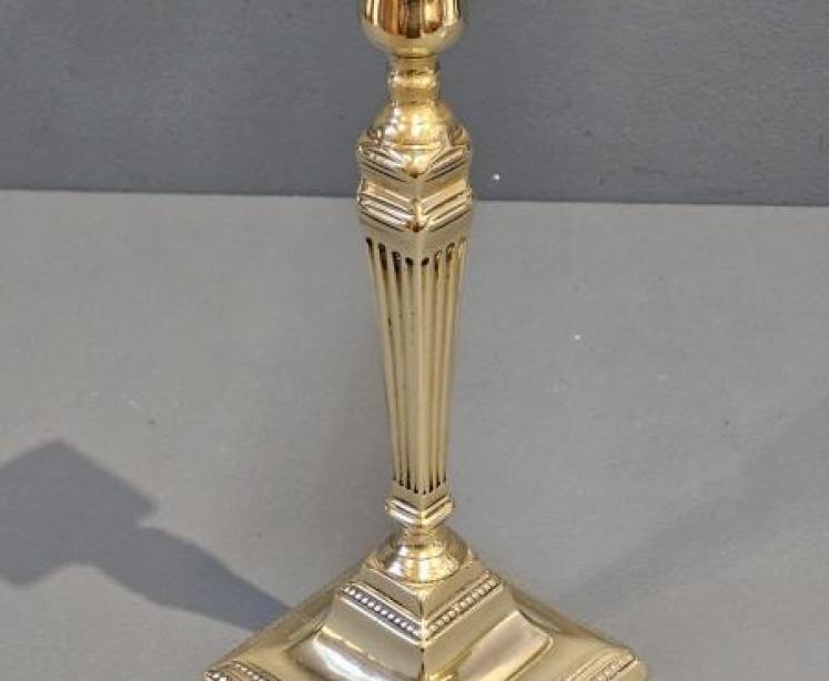 Pair of George III Brass Candlesticks - Image 3