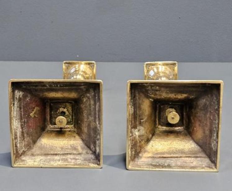 Pair of George III Brass Candlesticks - Image 4