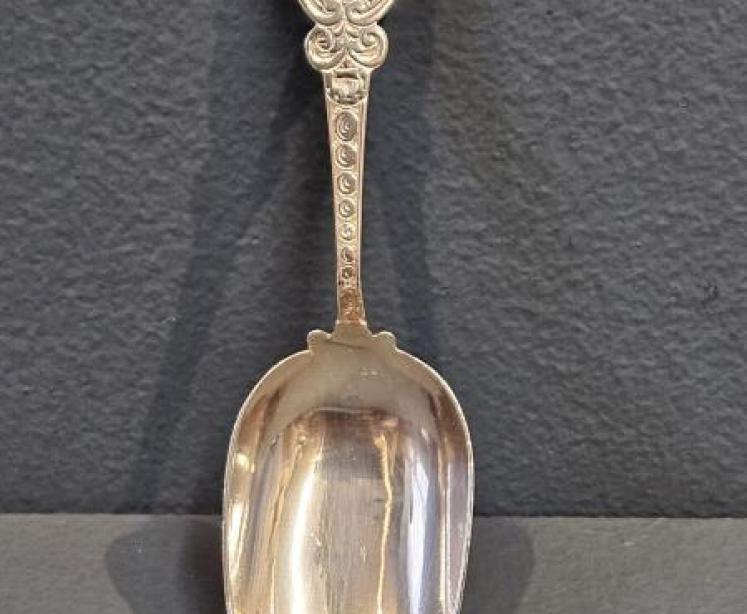 Victorian Silver Caddy Spoon by George Unite - Image 1