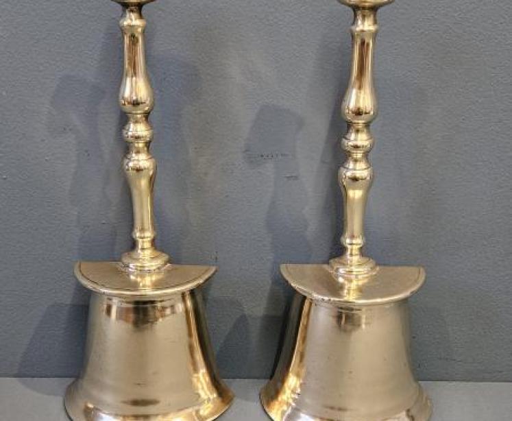 Matching Pair of Regency Brass Door Stops - Image 1