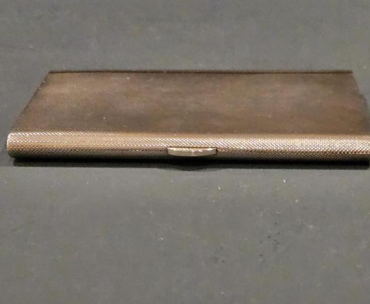  Heavy Quality Engine Turned Silver Cheroot Case With Gold Inlay - Image 6