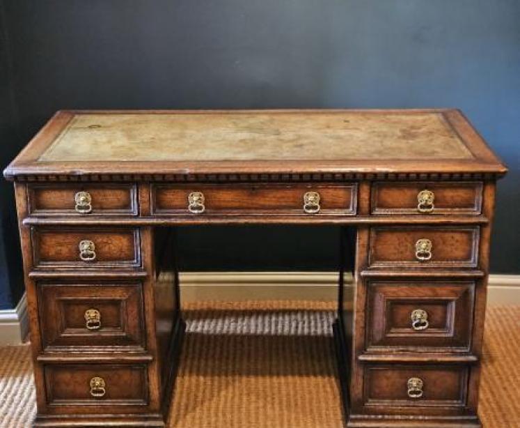  Oak Pedestal Desk - Image 1