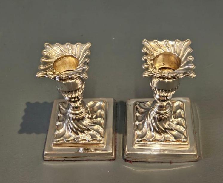 Matching Pair of Victorian Silver Candlesticks - Image 4