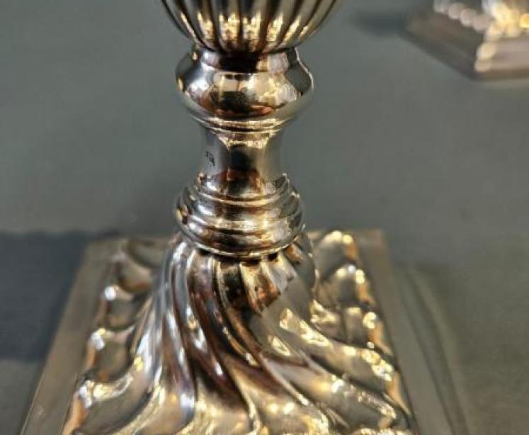 Matching Pair of Victorian Silver Candlesticks - Image 7