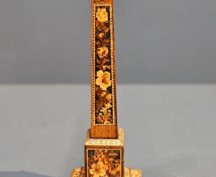 Victorian Tunbridge Ware Obelisk Thermometer - Image 2