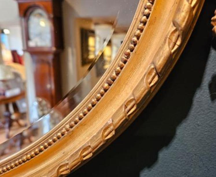 Superb Victorian Oval Timber Gilt Mirror - Image 2