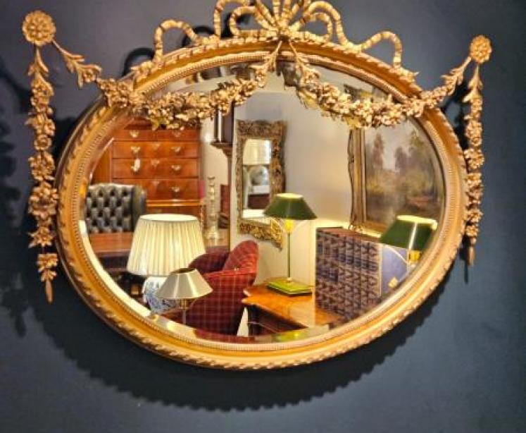 Superb Victorian Oval Timber Gilt Mirror - Image 5