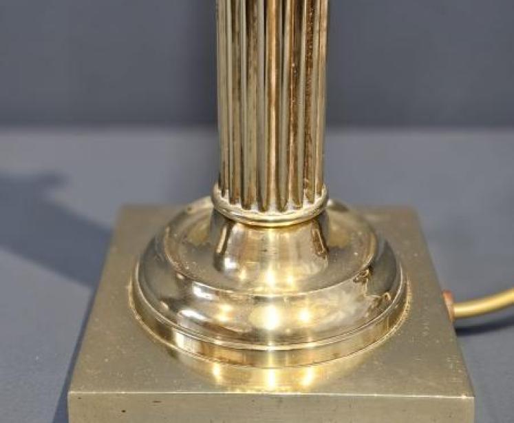 Edwardian Brass Corinthian Column Table Lamp - Image 5