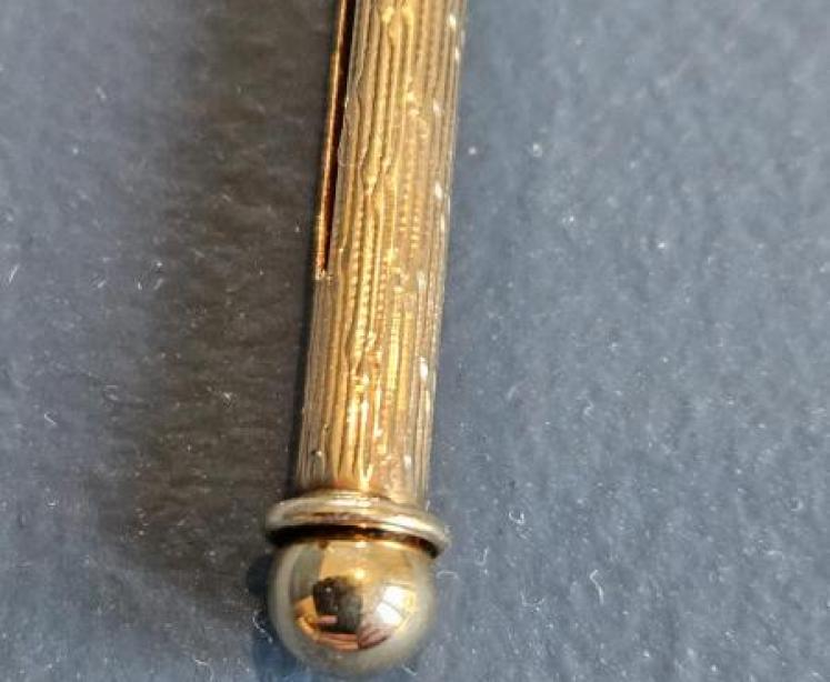 9ct Gold Engine Turned Telescopic Cocktail Stirrer - Image 3
