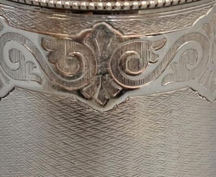 Victorian Engine Turned Silver Mug - Image 6