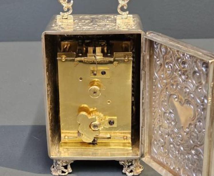 Superb Victorian Silver Carriage Clock by William Comyns - Image 4